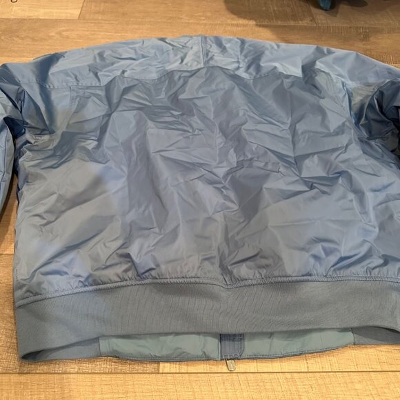 ATHLETA WOMENS XL SATEEN BOMBER JACKET NEW BABY BLUE - Picture 10 of 10